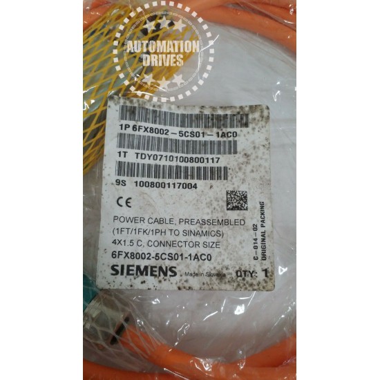 Details about   *****NEW***** SIEMENS POWER CABLE 6FX8002-5CS01-1AC1 